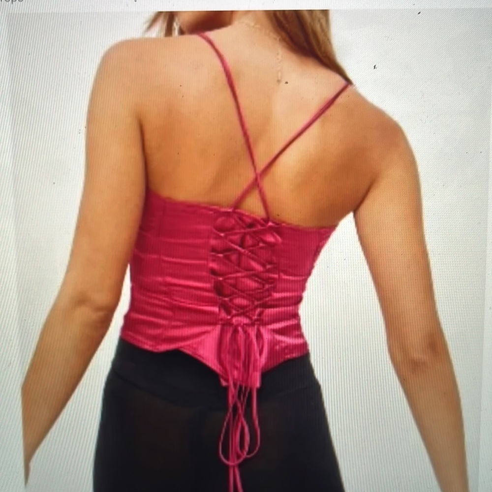 Motel Rocks; M; brown/tan (1st and last pic for reference); silk; corset lace-up